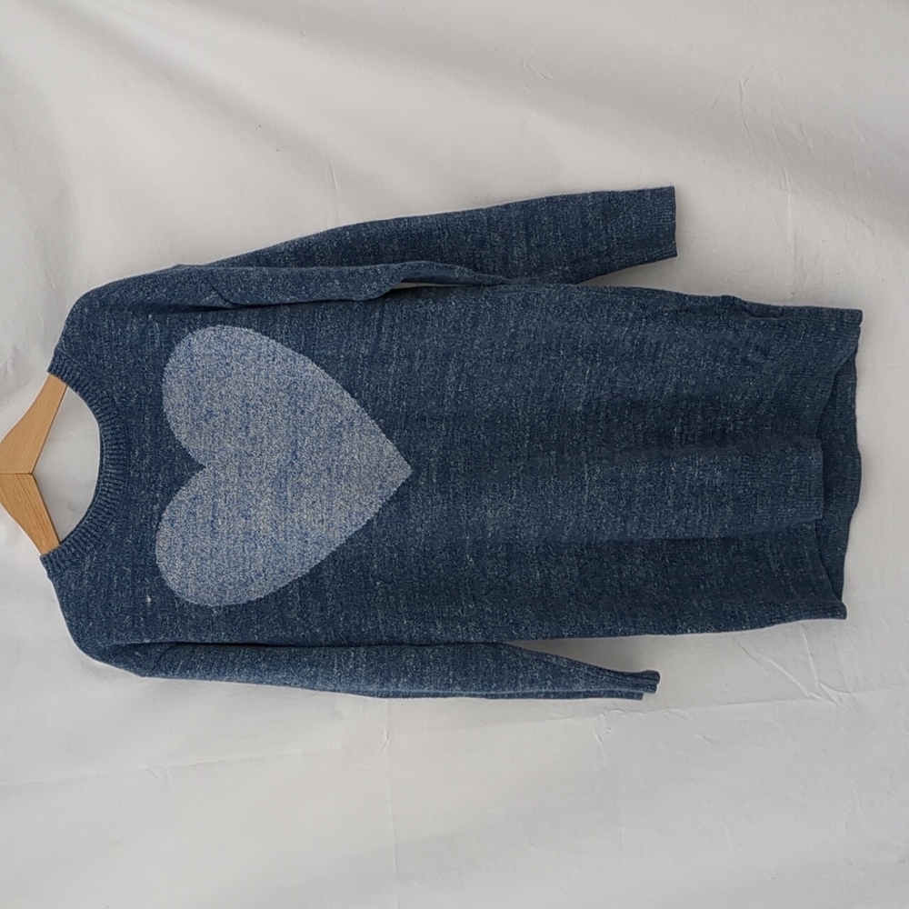 Gap denim blue love heart sweater Dress medium